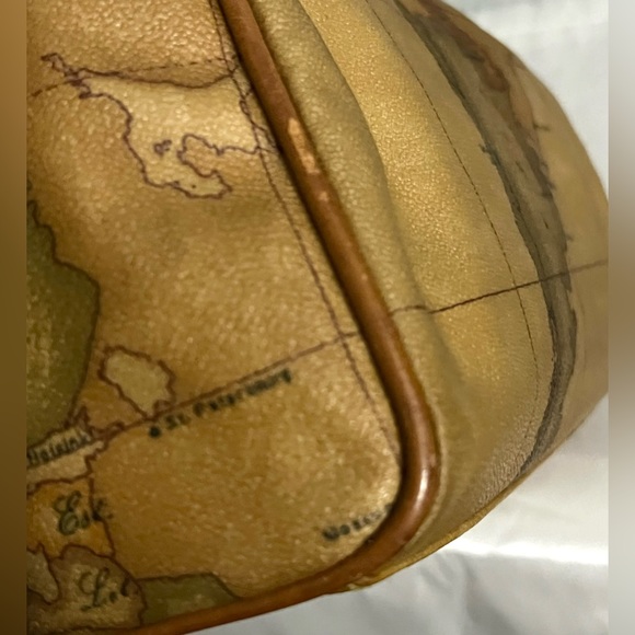 Alviero Martini Leather Handbag Brown Purse Boston Speedy Bag Satchel Milan Bags - Picture 8 of 12